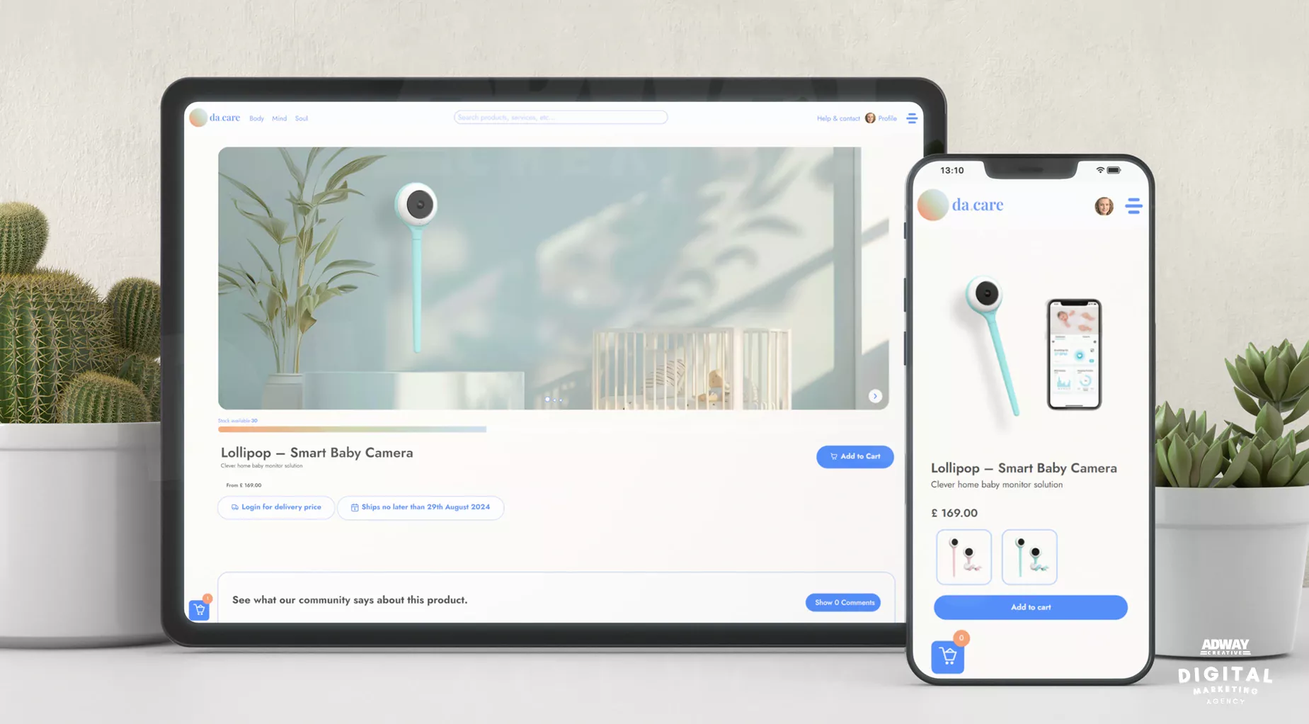 Da.care responsive landing page design