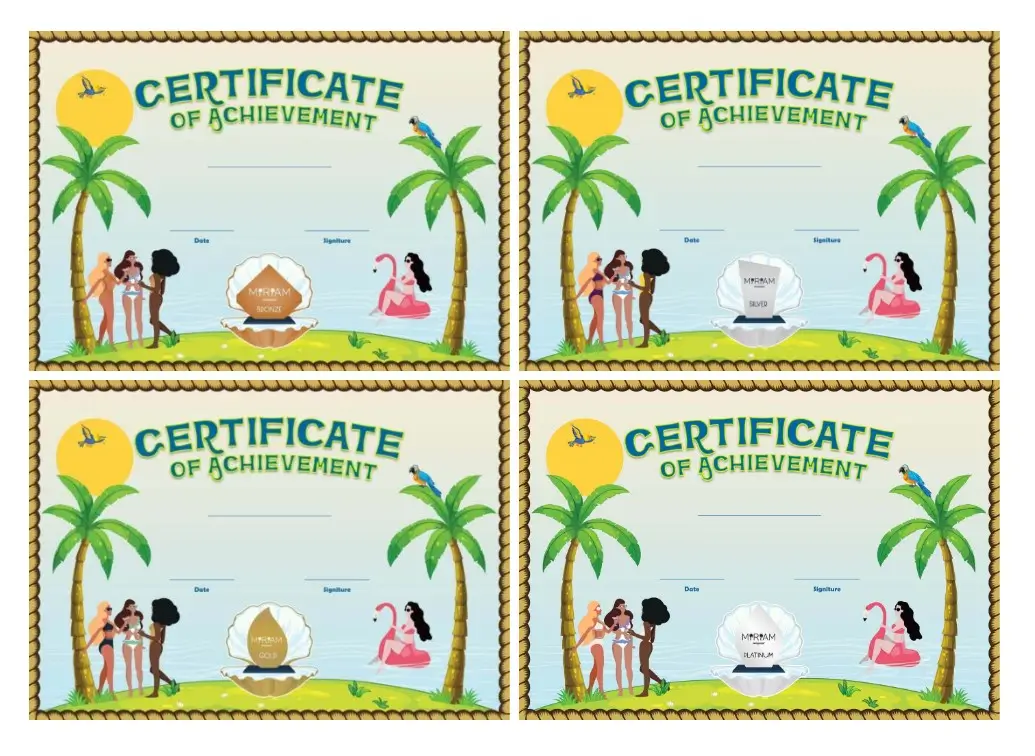 Certificate Design Miriam Swimwear