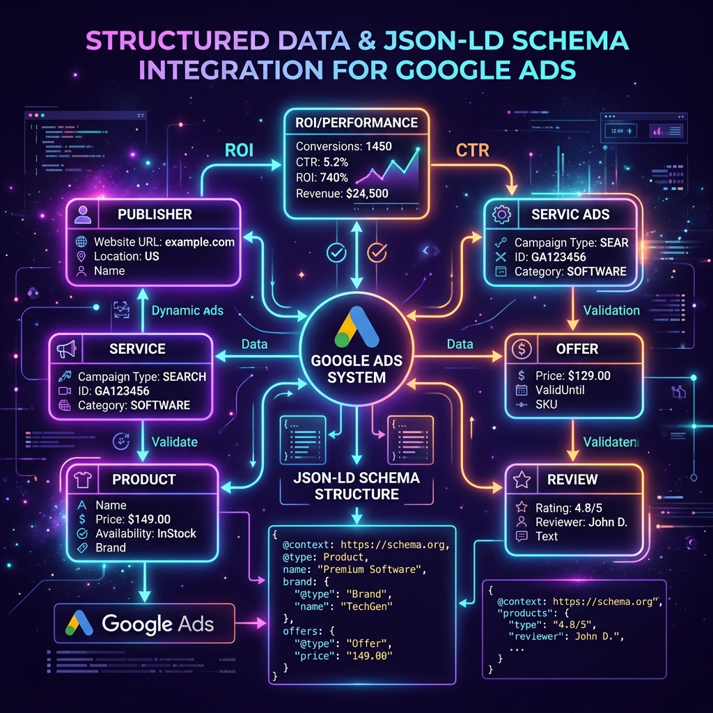 Google Ads Structured Data and JSON-LD schema visual diagram